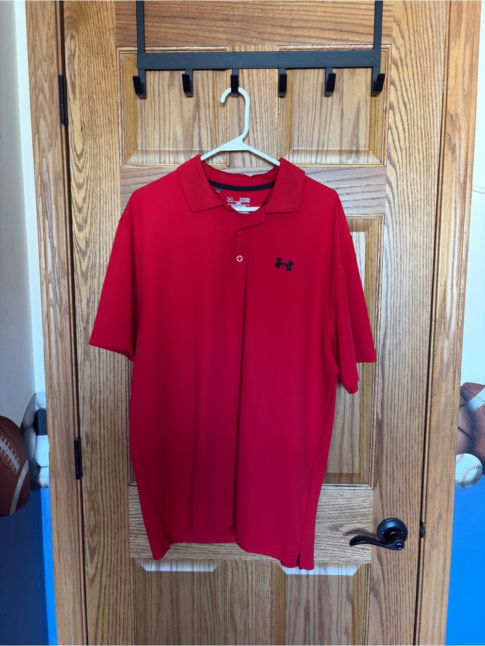 Under Armour Men’s Red Polo with Black Logo